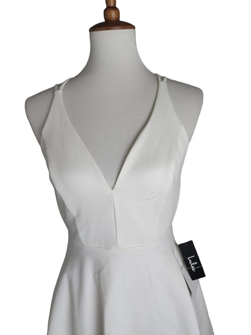 Lulu's Believe in Love White Backless Skater Dress Womens Small - Picture 2 of 8
